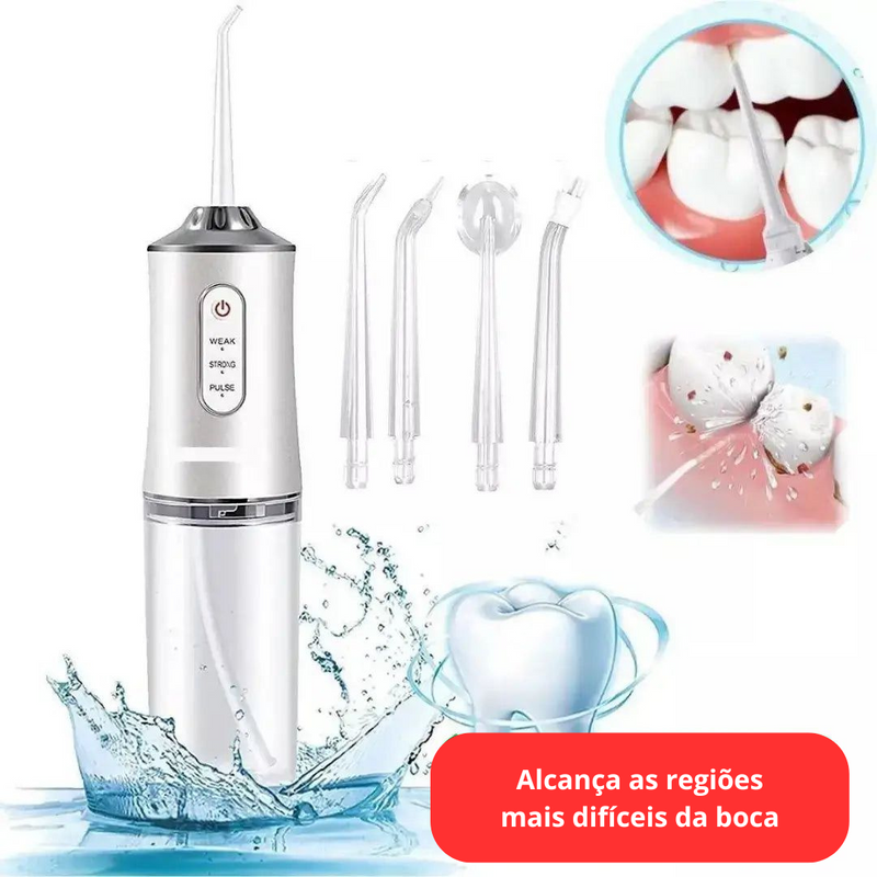 ClearJet Irrigador Bucal – Limpeza Profunda para o seu Sorriso -