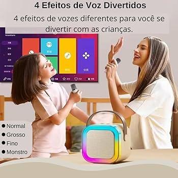 Karaokê Bluetooth - VoiceStar- Presente Memorável para o Dia das Crianças