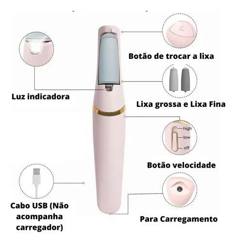 Lixa De Pé Esfoliador Elétrico Para Tirar Calos Pedicure Aparelho Portátil Recarregável