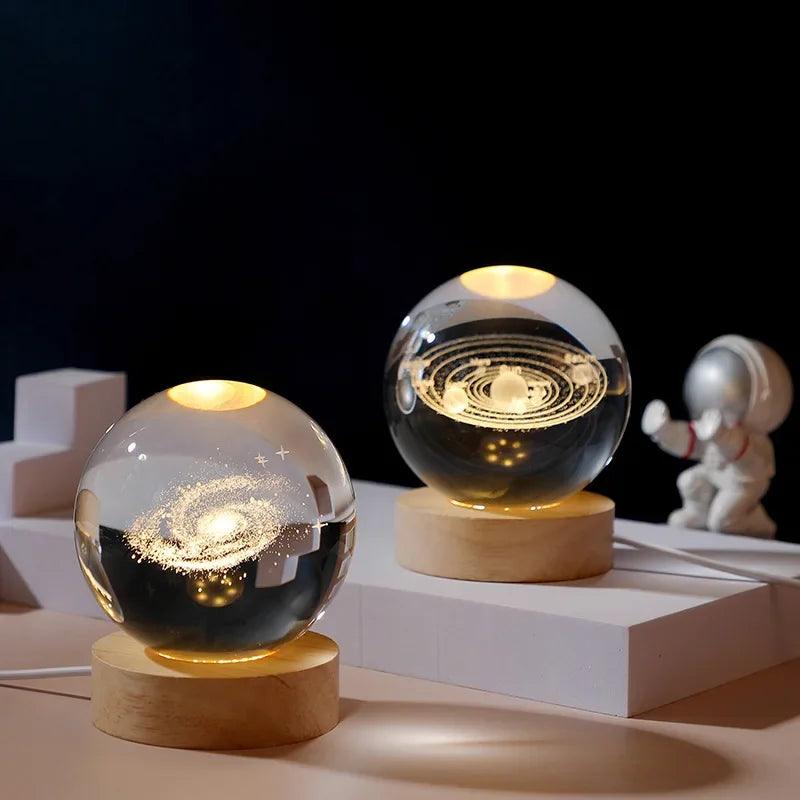 Luminária de Mesa Led Bola de Cristal - Elegância e Sofisticação para Sua Casa