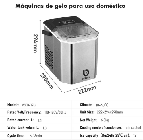 Smartice - Maquina de Gelo Portátil - Exclusividade Black Friday Decora Lar